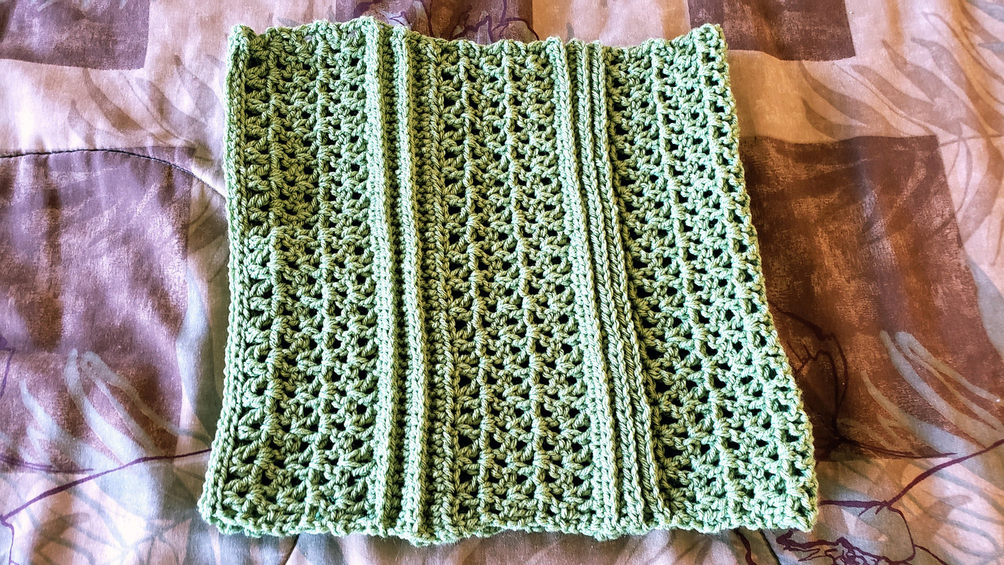 Spring Green Crochet Huntress Cowl - Cozy Business Casual Neckwarmer for Her