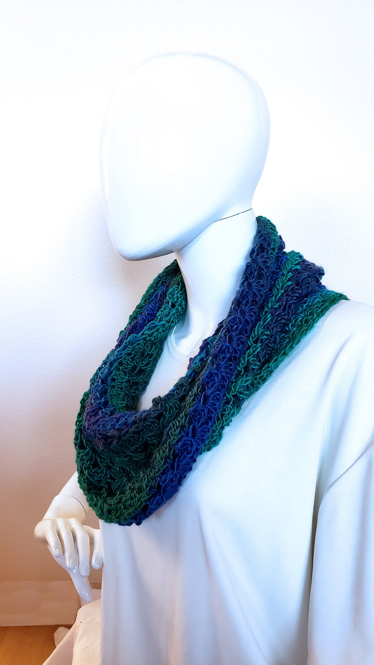 Dressy Crochet Cowl. Crocheted Neckwarmer. Gift for Her. Hand crocheted cowl. Silky neck warmer. Business casual. Gift for Her.