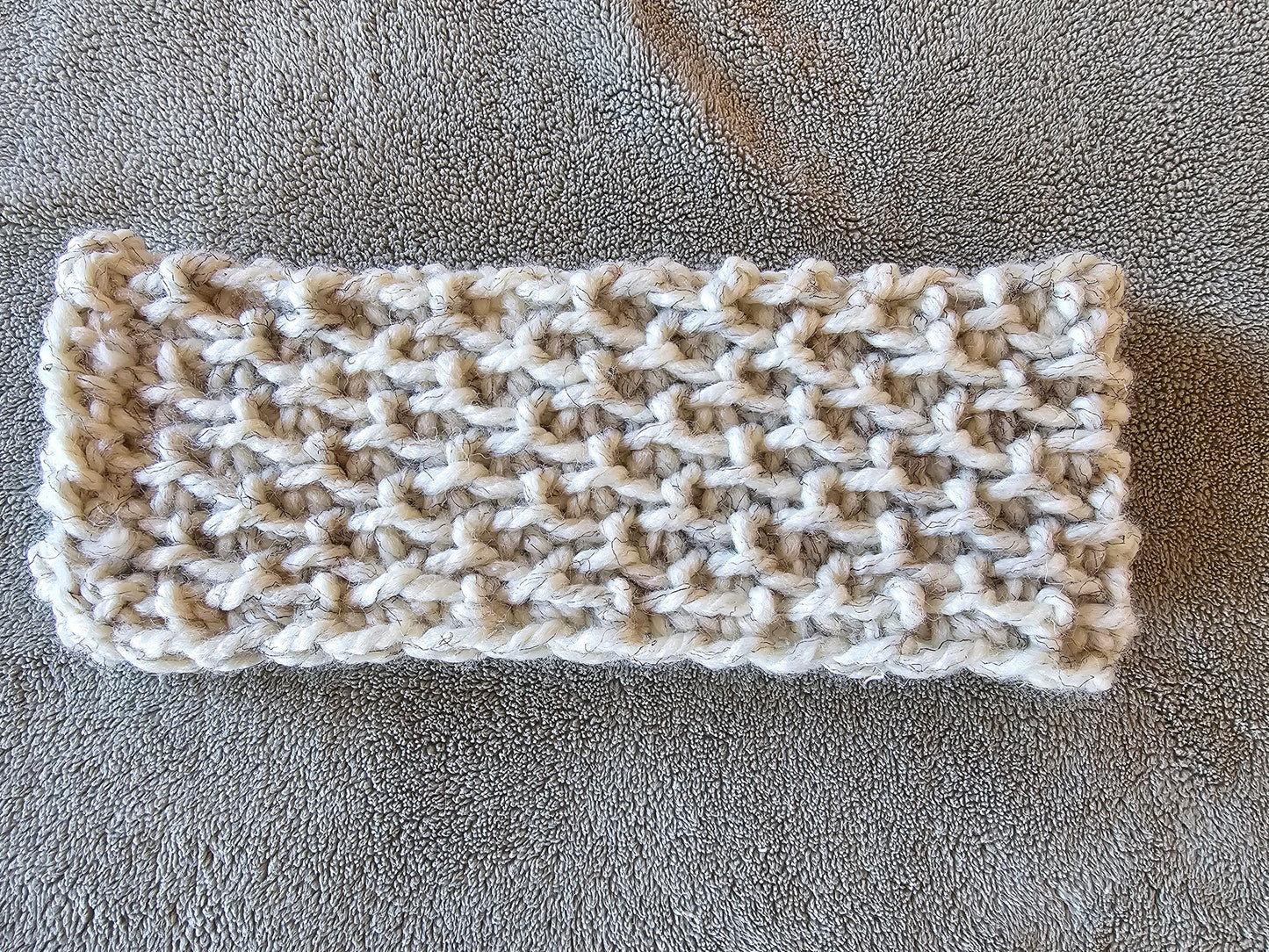 Wool Blend Ear Warmer. Crochet Headband. Handmade Headwear. Wheat Tweed Ear Warmer. Adult size headband. Unisex Gifts. Hand Knit Ear Warmer.