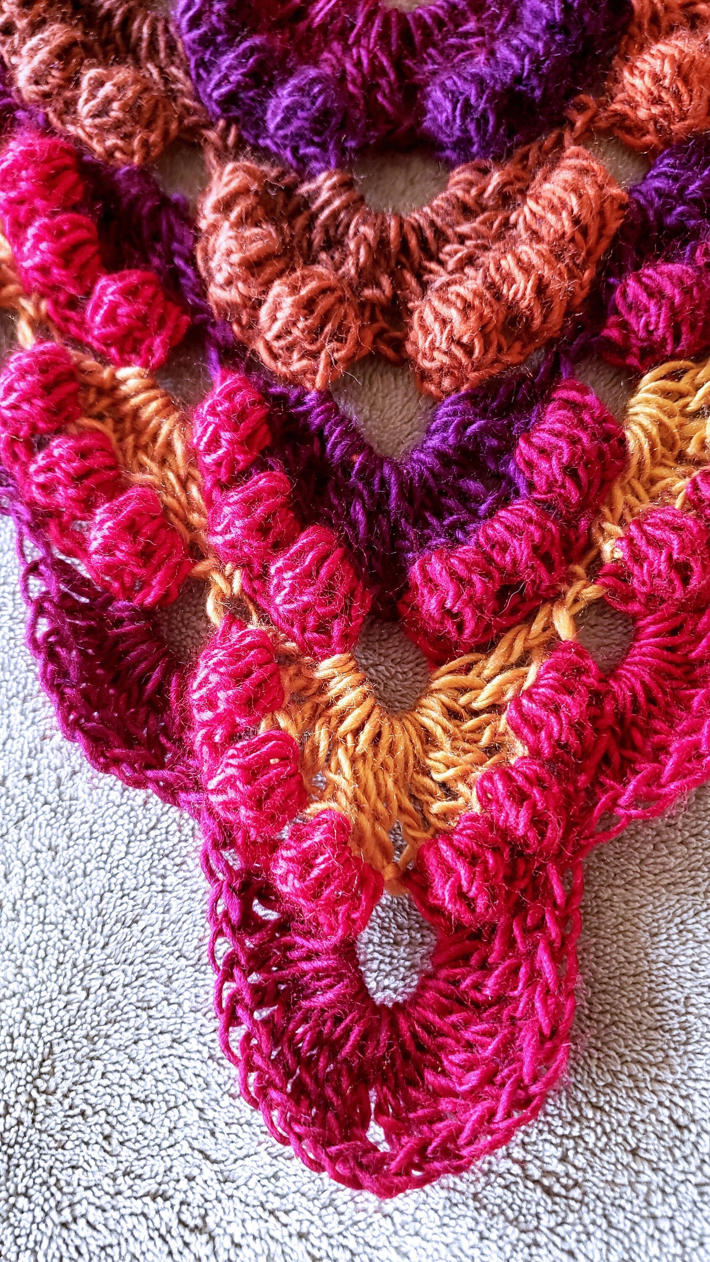 Triangular Shawl. Crochet wrap. 3-Season shawl. Textured shawl. Oversize wrap. Gift for Women. Lacy Multicolor Wrap. Unique chic shawl.