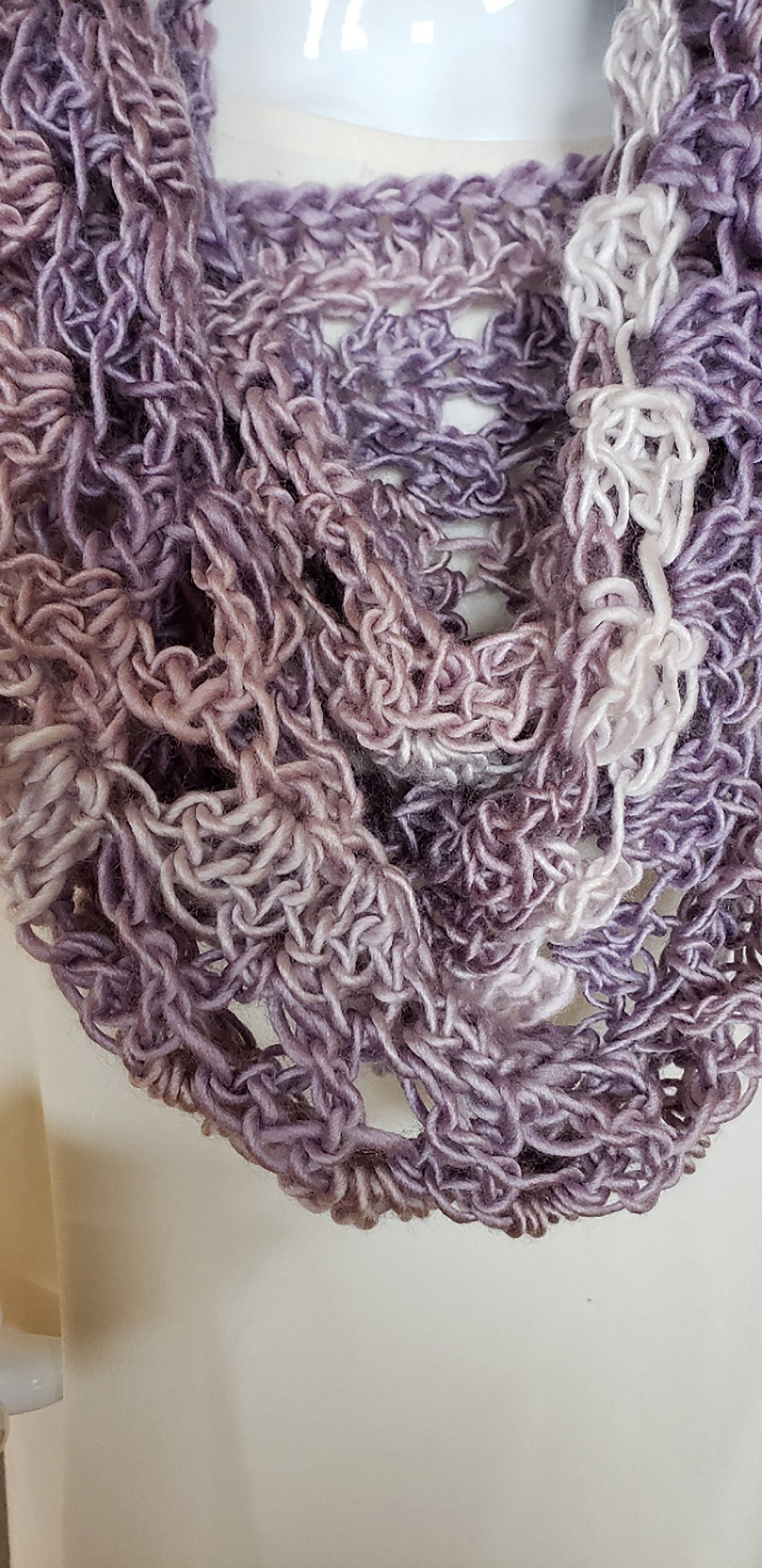 Dressy Crochet Cowl. Crocheted Neckwarmer. Gift for Women. Hand crocheted cowl. Silky neckwarmer. Neck accessory. Business casual.