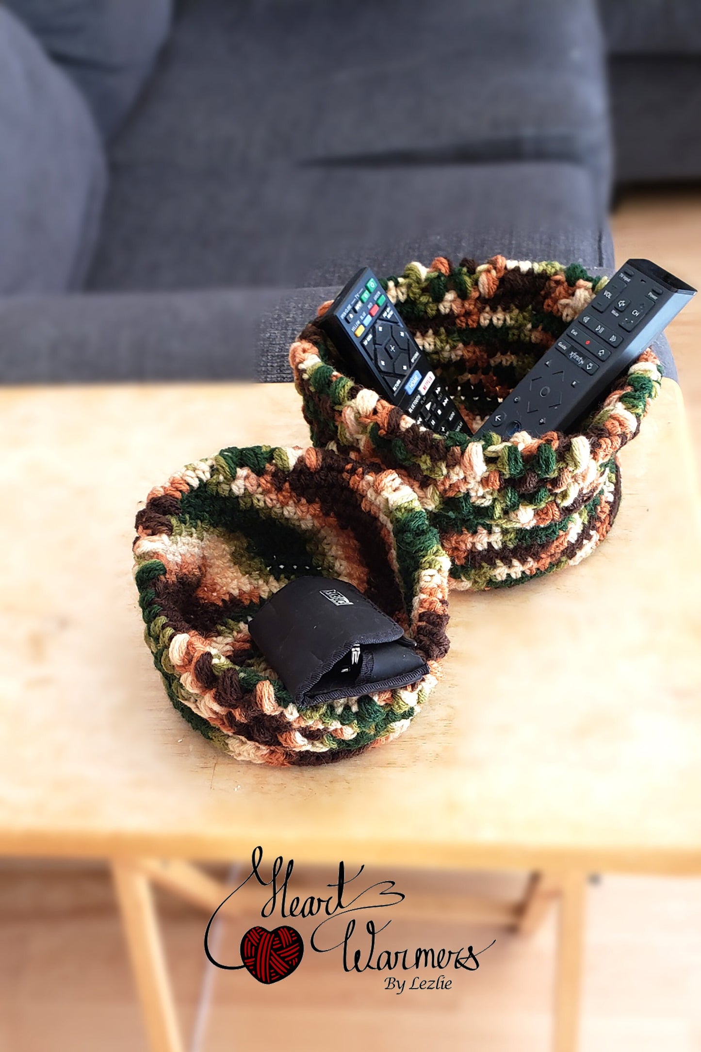 Crochet basket. Multipurpose baskets. Set of 2 Foldable storage. Remotes organizer. Storage decoration. Handmade storage basket. Yarn basket