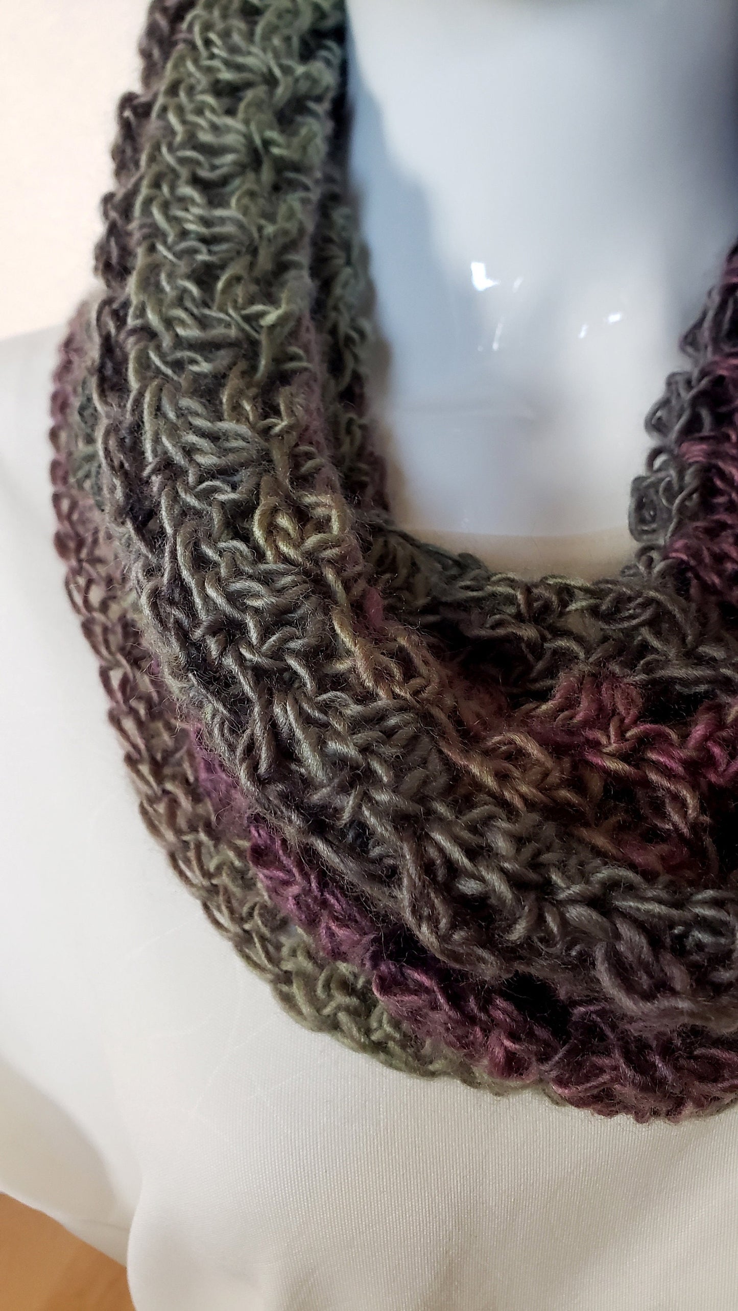 Dressy Crochet Cowl. Crocheted Neckwarmer. Hand crocheted cowl. Silky neckwarmer. Neck accessory. Business casual. Gift for Women.