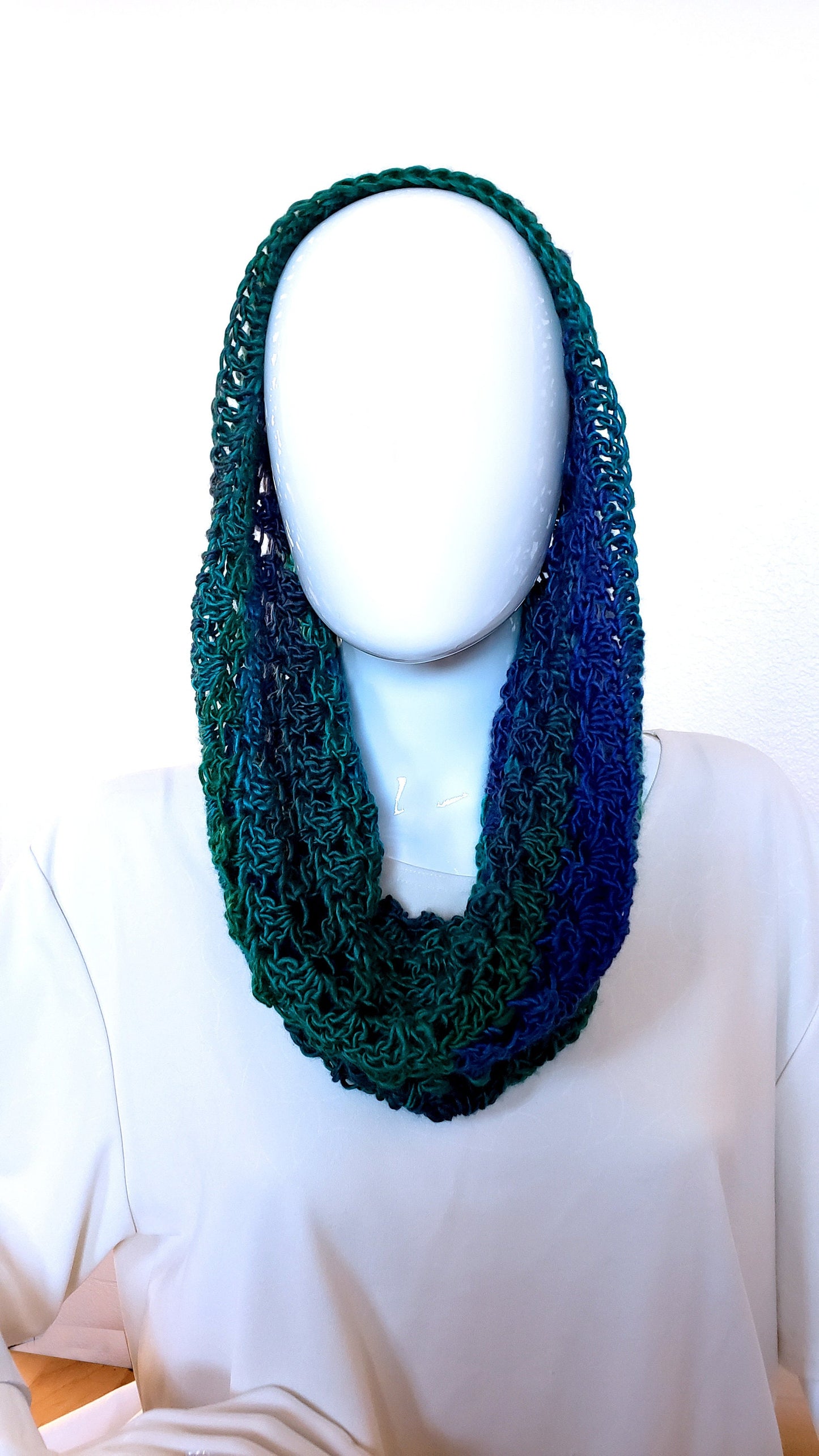 Dressy Crochet Cowl. Crocheted Neckwarmer. Gift for Her. Hand crocheted cowl. Silky neck warmer. Business casual. Gift for Her.
