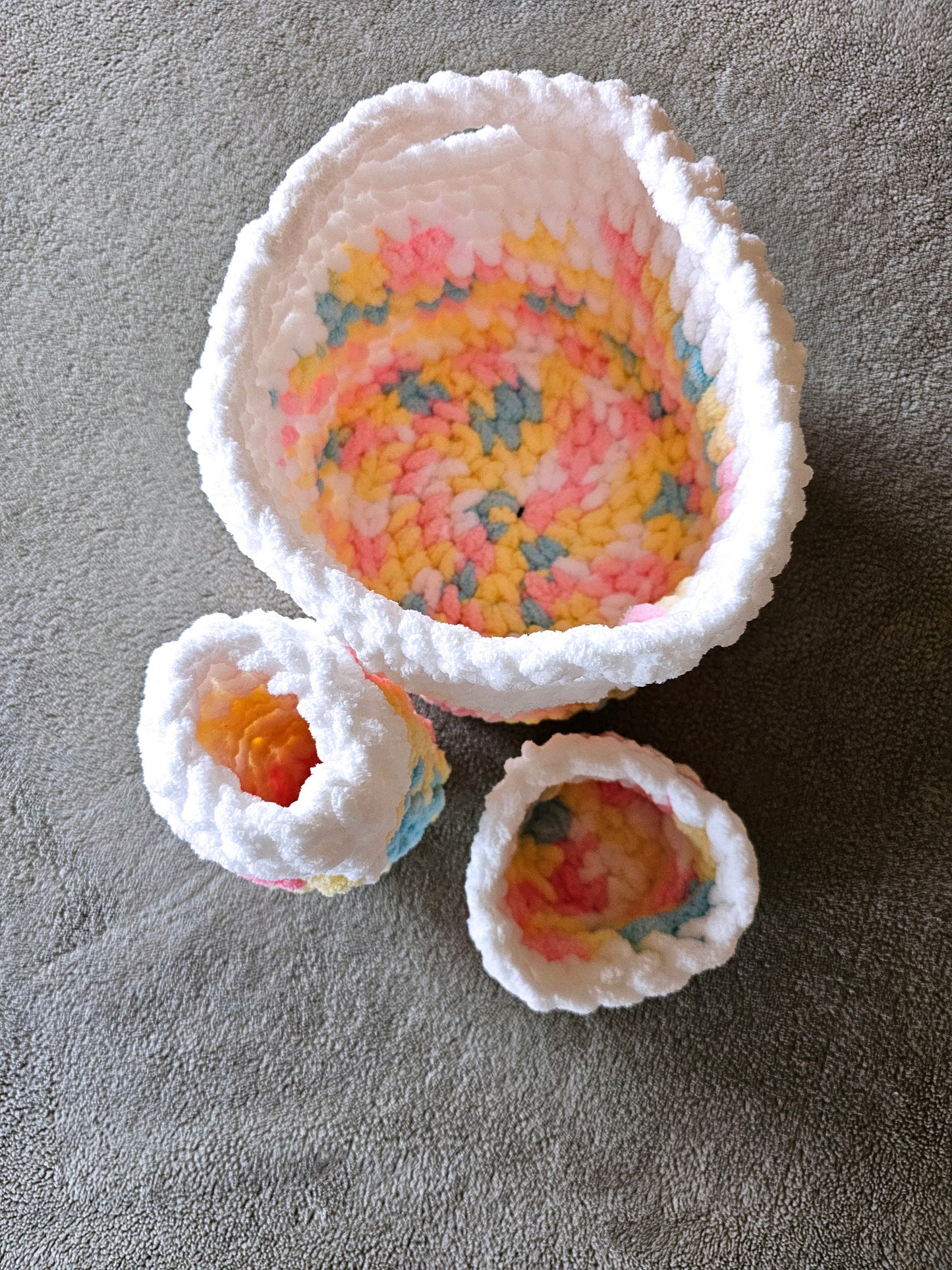 Round Storage Basket. Foldable Storage. Kids room bin. Crochet Baskets. Nursery Décor. Baby Bottle Cozy. Kids toy basket. Shelf organizer.