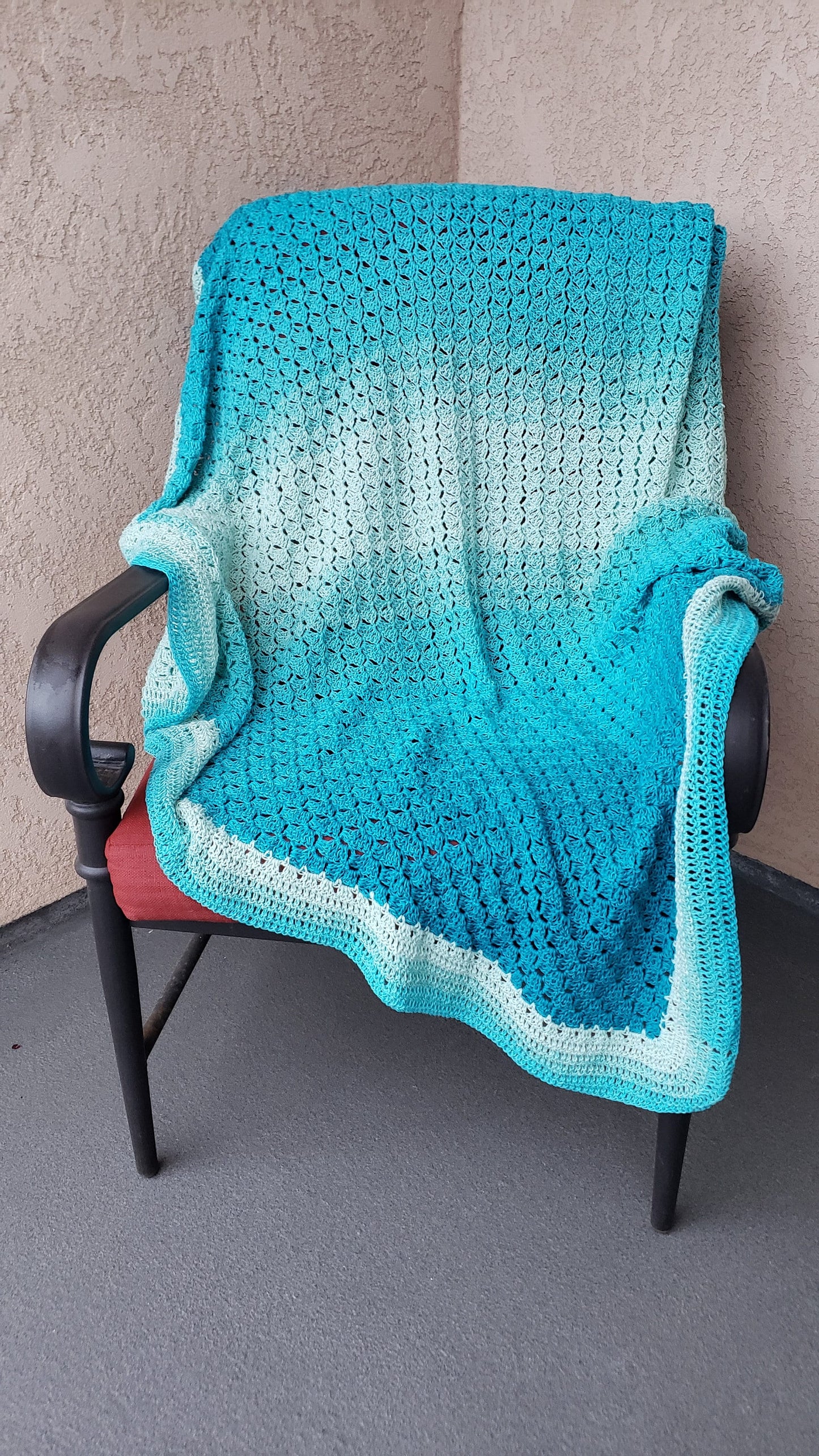 Blue Lap Throw. Gradient Blanket. Summer Wrap. Cotton Throw. Baby Blanket. Square Tablecloth. Mother's Day. Baby Shower. Housewarming Gift.