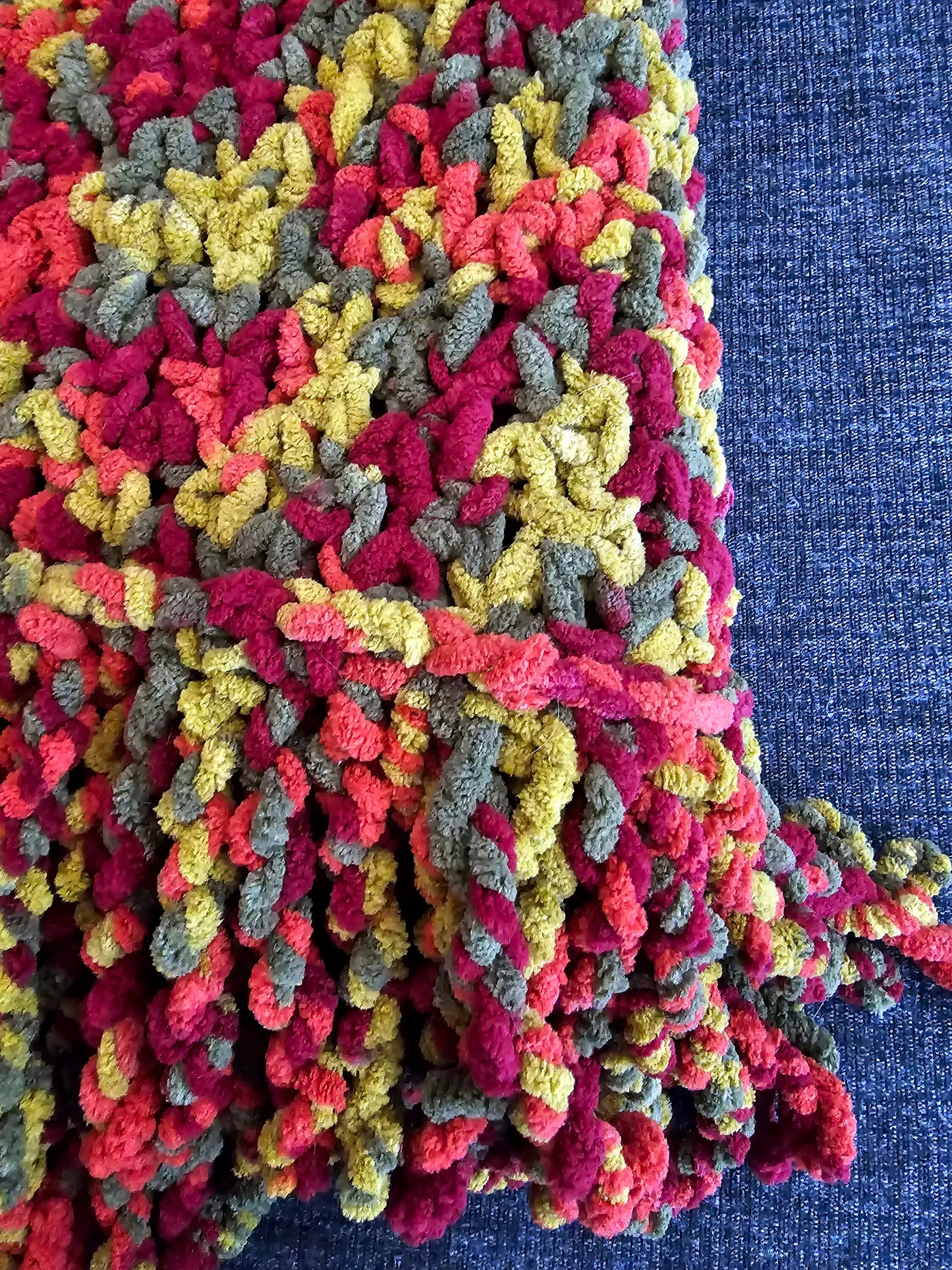 Twisted Fringe Throw. Chenille Blanket. Cherry Lime Spruce Pumpkin. Snuggly Warm Throw. Cozy Sofa Throw. Crochet Blanket. Housewarming Gift.