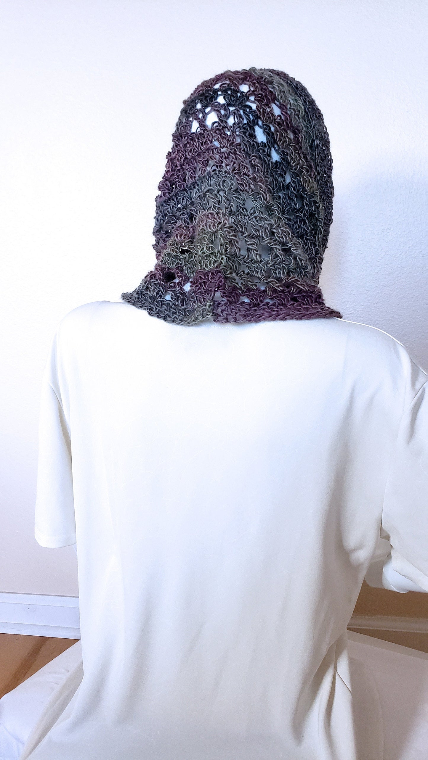Dressy Crochet Cowl. Crocheted Neckwarmer. Hand crocheted cowl. Silky neckwarmer. Neck accessory. Business casual. Gift for Women.