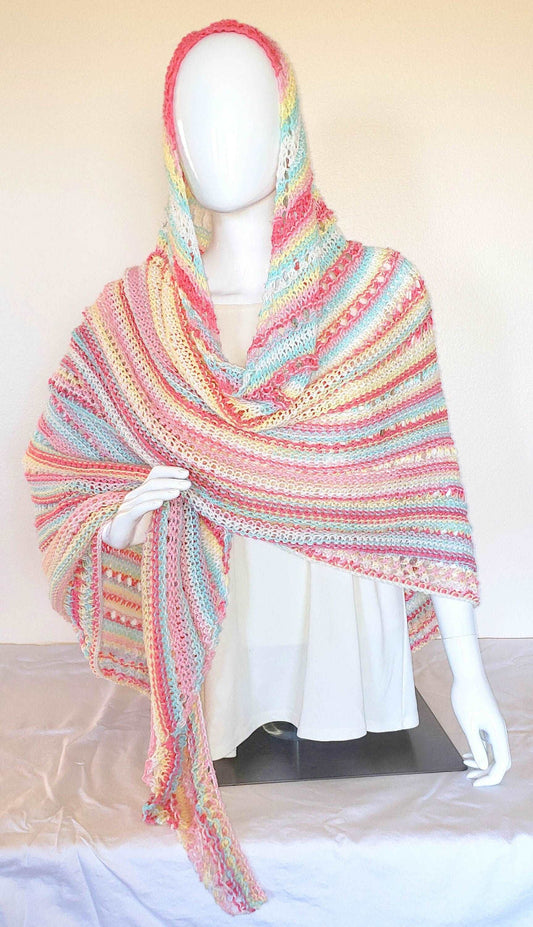 Hand knit shawl