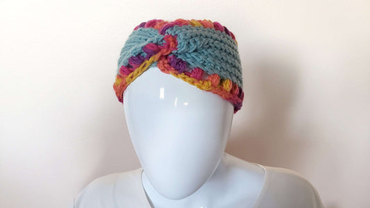 Twisted Knot Headband. Crochet Headband. Handmade Headwear. Twisted Crochet Headband. Youth size headband. Hand Knit Headband. Girls Gifts.