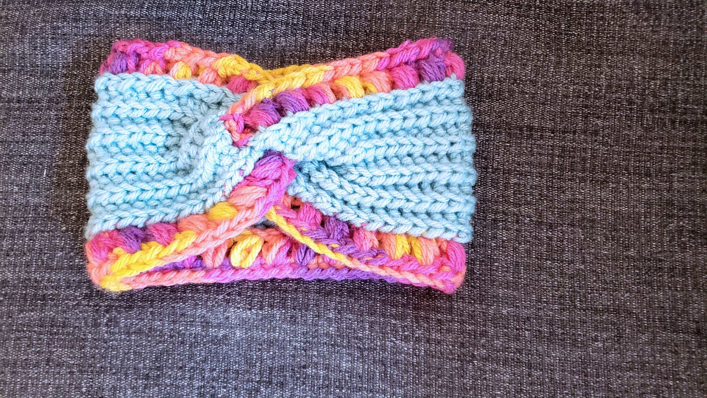 Twisted Knot Headband. Crochet Headband. Handmade Headwear. Twisted Crochet Headband. Youth size headband. Hand Knit Headband. Girls Gifts.