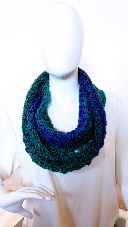 Dressy Crochet Cowl. Crocheted Neckwarmer. Gift for Her. Hand crocheted cowl. Silky neck warmer. Business casual. Gift for Her.